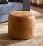 Britton Leather 22" Round Ottoman