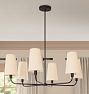 Ansel 6-Light Chandelier, 34" Width Fabric Shades
