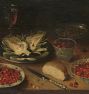 Still Life with Artichoke and Fruit on Porcelain Dishes Framed Reproduction Wall Art Print