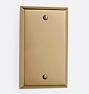 Lewis Single Blank Switchplate, Heritage Brass