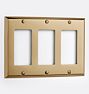 Open Box: Lewis GFCI Switchplate, Triple - Heritage Brass