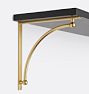 Winona Shelf Set, 1" x 10" x 24" - Black Ash - Aged Brass
